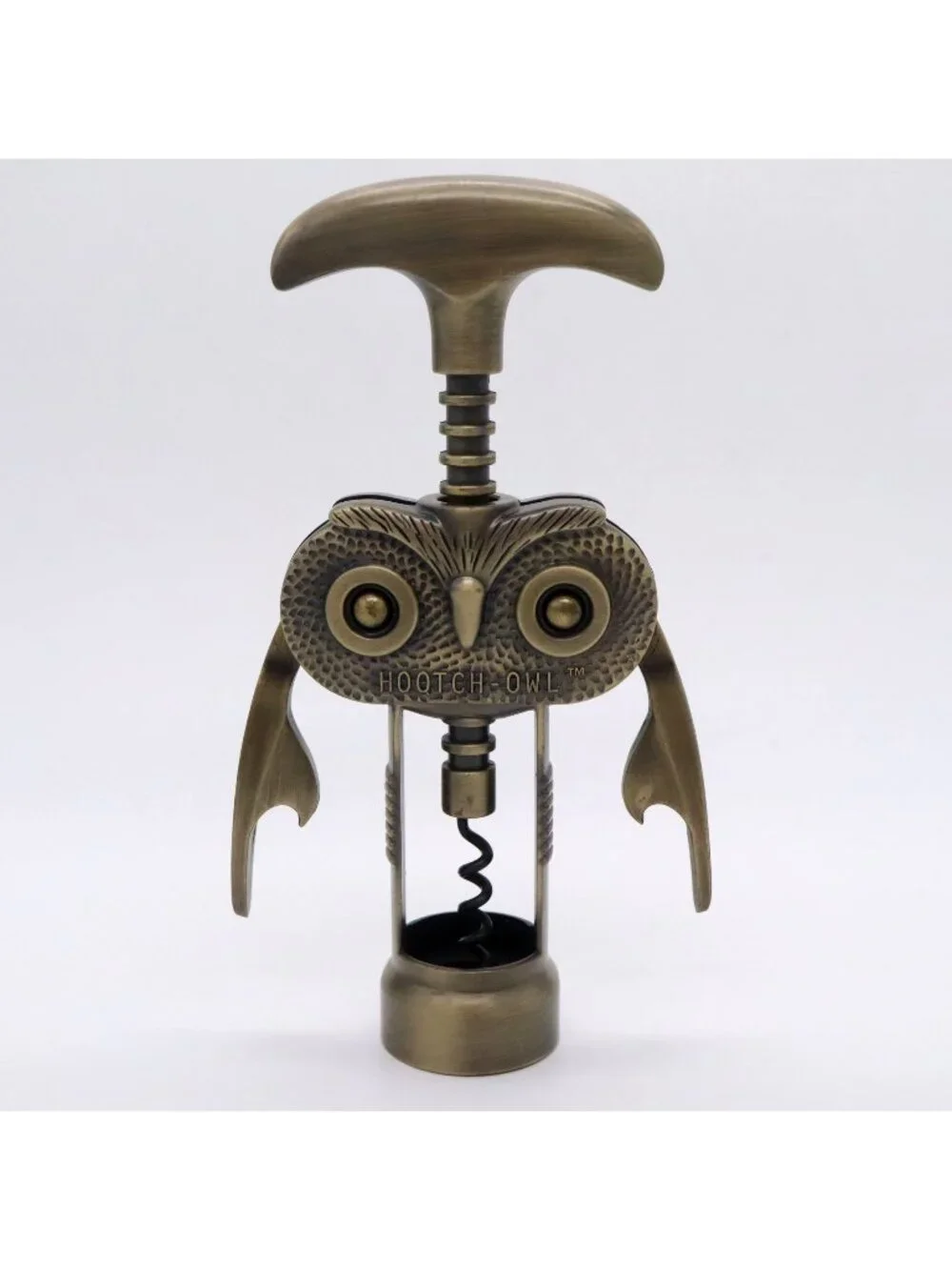 Hootch Owl Corkscrew Wine Bottle Opener 8” Richard Smythe Heavy Cast Metal